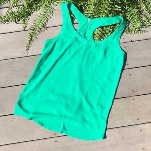 Mixed Media Express Emerald Green Zipper Tank